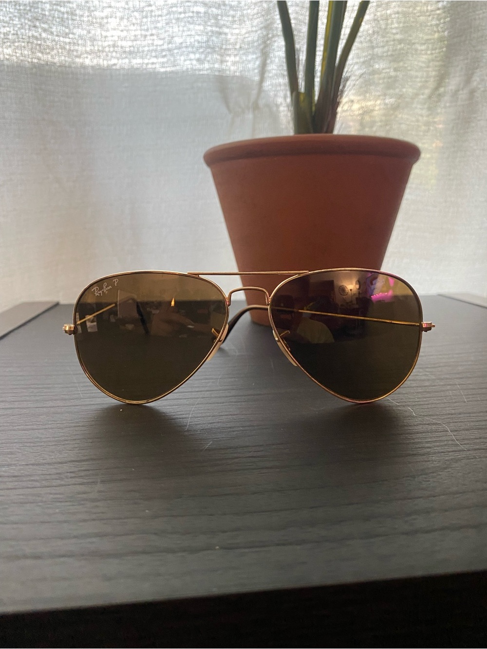 Ray-Ban Aviator Sunglasses Arista Gold Crystal Brown Gradient Polarized RB3025